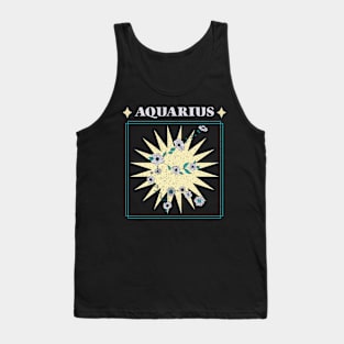 Floral Zodiac: Astrology Sign Aquarius Tank Top